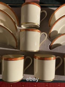 Superb Minton Carlton Boxed Set of 6 Demitasse Coffee Cups &Saucers Original Box