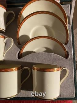 Superb Minton Carlton Boxed Set of 6 Demitasse Coffee Cups &Saucers Original Box