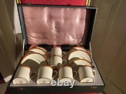 Superb Minton Carlton Boxed Set of 6 Demitasse Coffee Cups &Saucers Original Box