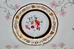 Superb c1810 Antique Tea Set Coalport English Porcelain Trio Cup Saucer Plate