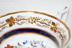 Superb c1810 Antique Tea Set Coalport English Porcelain Trio Cup Saucer Plate