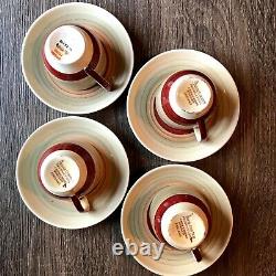 Susie Cooper Deco Set of 4 Coffee Cups & Saucers Wedding Band design