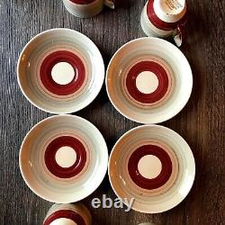 Susie Cooper Deco Set of 4 Coffee Cups & Saucers Wedding Band design