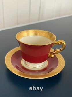 Syracuse China Old Ivory King Arthur Gold Encrusted Demitasse Cups Saucers (11)