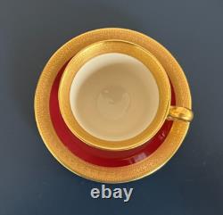 Syracuse China Old Ivory King Arthur Gold Encrusted Demitasse Cups Saucers (11)