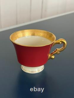 Syracuse China Old Ivory King Arthur Gold Encrusted Demitasse Cups Saucers (11)