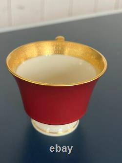 Syracuse China Old Ivory King Arthur Gold Encrusted Demitasse Cups Saucers (11)