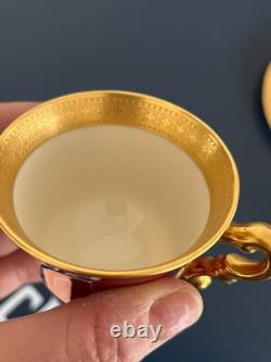 Syracuse China Old Ivory King Arthur Gold Encrusted Demitasse Cups Saucers (11)