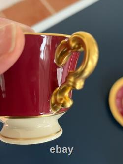 Syracuse China Old Ivory King Arthur Gold Encrusted Demitasse Cups Saucers (11)