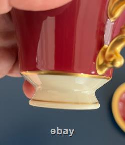 Syracuse China Old Ivory King Arthur Gold Encrusted Demitasse Cups Saucers (11)