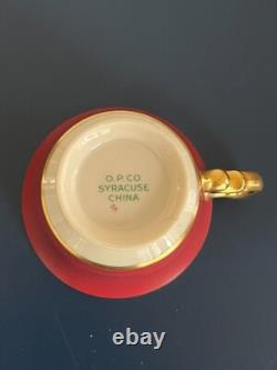 Syracuse China Old Ivory King Arthur Gold Encrusted Demitasse Cups Saucers (11)