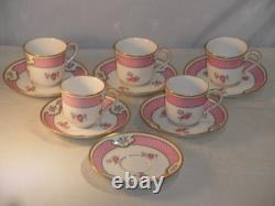 THEODORE HAVILAND LIMOGES PORCELAIN COFFEE CUPS SAUCERS 11pc HARRODS BROMPTON RD