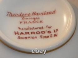 THEODORE HAVILAND LIMOGES PORCELAIN COFFEE CUPS SAUCERS 11pc HARRODS BROMPTON RD
