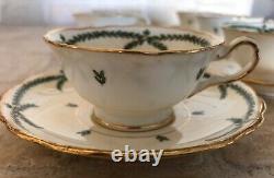 TIFFANY & CO Minton Demitasse Cups Saucers Pink Roses Green Gold Trim England