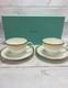 Tiffany & Co Gold Band Pair Of Tea Cups & Saucers Authentic Boxed Japan F/s