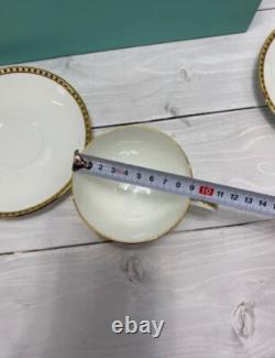 TIFFANY & Co Gold Band Pair of Tea Cups & Saucers Authentic Boxed Japan F/S