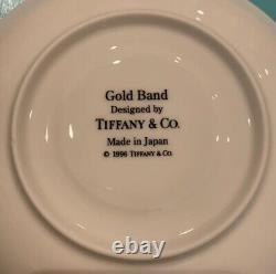 TIFFANY & Co Gold Band Pair of Tea Cups & Saucers Authentic Boxed Japan new