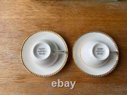 TIFFANY Gold Band Pair of Tea Cups & Saucers Tiffany&Co. Unused