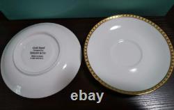 TIFFANY Gold Band Pair of Tea Cups & Saucers set of 2 cup Authentic