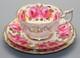 T. Goode Co Fine Bone China New Chelsea Trio Cup & Saucers Pink Rose & Gold