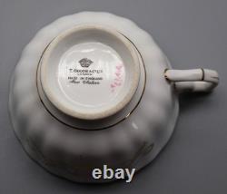 T. Goode Co Fine Bone China New Chelsea Trio Cup & Saucers Pink Rose & Gold