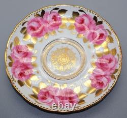 T. Goode Co Fine Bone China New Chelsea Trio Cup & Saucers Pink Rose & Gold
