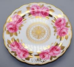 T. Goode Co Fine Bone China New Chelsea Trio Cup & Saucers Pink Rose & Gold