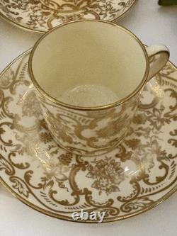 T. Goode & Co Gilded Porcelain Demitasse Cups and Saucers