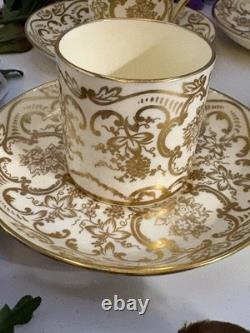 T. Goode & Co Gilded Porcelain Demitasse Cups and Saucers