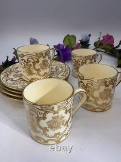 T. Goode & Co Gilded Porcelain Demitasse Cups and Saucers