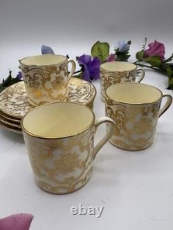 T. Goode & Co Gilded Porcelain Demitasse Cups and Saucers