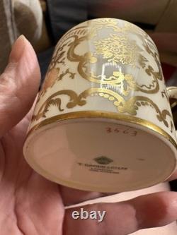 T. Goode & Co Gilded Porcelain Demitasse Cups and Saucers