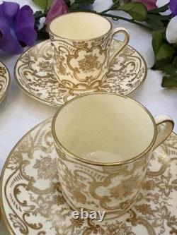 T. Goode & Co Gilded Porcelain Demitasse Cups and Saucers