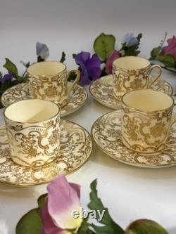 T. Goode & Co Gilded Porcelain Demitasse Cups and Saucers