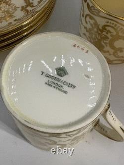 T. Goode & Co Gilded Porcelain Demitasse Cups and Saucers