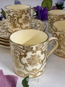T. Goode & Co Gilded Porcelain Demitasse Cups and Saucers