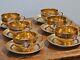 T & V Limoges 6 Teacups/saucers Gold Encrusted Hand Painted Scenes Mhyts/cherubs