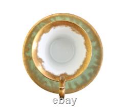 T & V LIMOGES set of 10 Cups and Saucers gilded