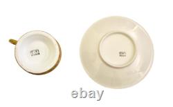 T & V LIMOGES set of 10 Cups and Saucers gilded