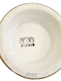 T & V LIMOGES set of 10 Cups and Saucers gilded