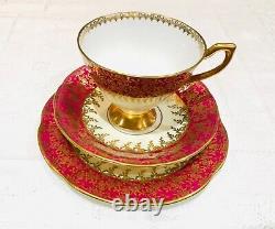 Taylor & Kent Vintage Tea Set Teacups & Saucers Red Gold Afternoon Tea Party