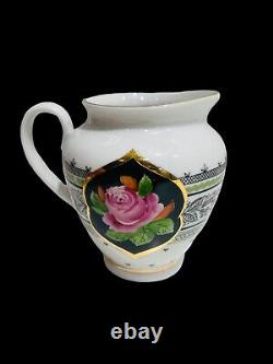 Tea Set Imperial Lomonosov Porcelain Cups Saucers Cream Sugar Pot Hand-Painted