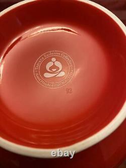 Teavana Exclusive Hand Finished Bone China Tea Set Pot Cups Saucers Red Gold