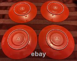 Teavana Exclusive Hand Finished Bone China Tea Set Pot Cups Saucers Red Gold