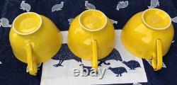 Teavana Noble Poppy Bone China Tea Set Teapot + 3 Cups & Saucers Gold Trim