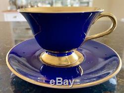 The Royal Collection Cups & Saucers (by Aynsley) Cobalt, Red 22kt Gold X Four