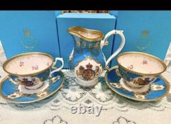 The Royal collection fine bone china Tea Cup & Saucer Set 2pc gilded English