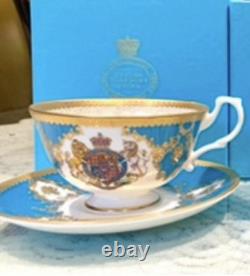The Royal collection fine bone china Tea Cup & Saucer Set 2pc gilded English