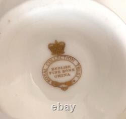 The Royal collection fine bone china Tea Cup & Saucer Set 2pc gilded English
