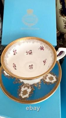 The Royal collection fine bone china Tea Cup & Saucer Set 2pc gilded English